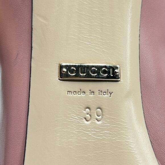 Gucci Horsebit Peep Toe Heels Pumps Size 39 Pink Mauve Stilettos - Picture 10 of 12